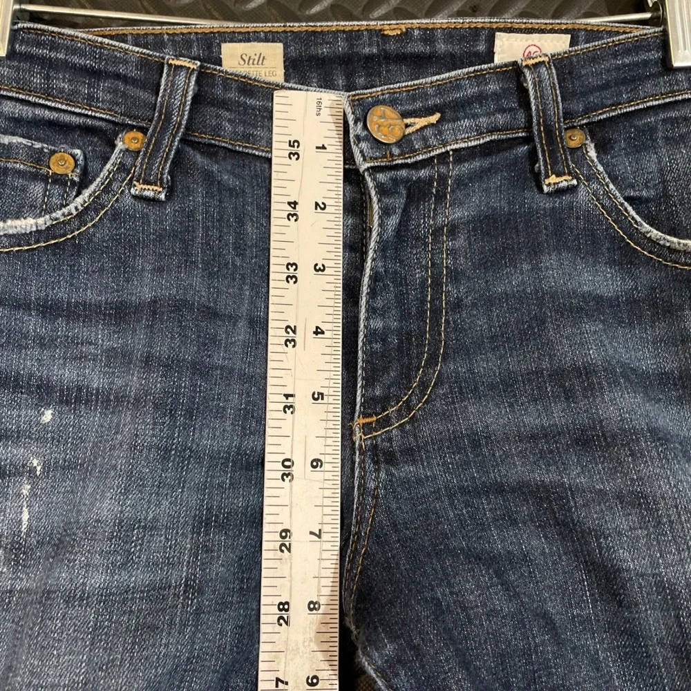 AG Adriano Goldschmied Dark Wash Blue Stilt‎ Cigarette Denim Jeans Women Size 14